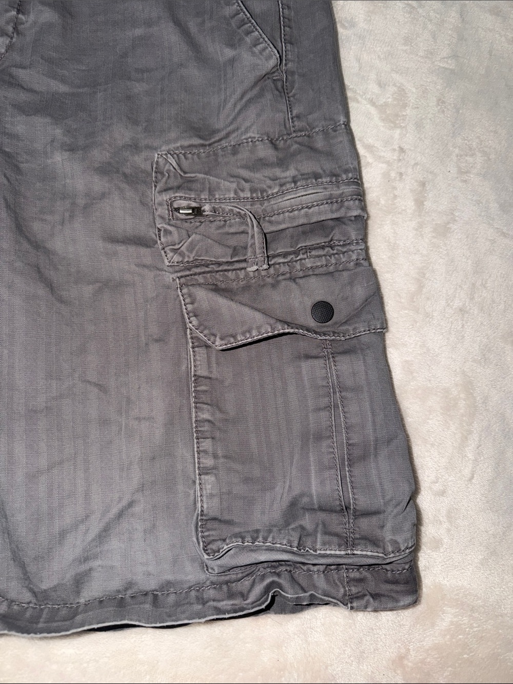 Old Navy Surplus Company Gray Cargo Shorts Mens W32 Vintage Fall ‘08 Utility Y2K - Picture 4 of 16